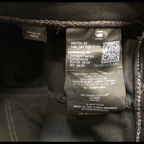 G Star Raw 5620 3D Zip Skinny Jeans 34x30 - Picture 5 of 8